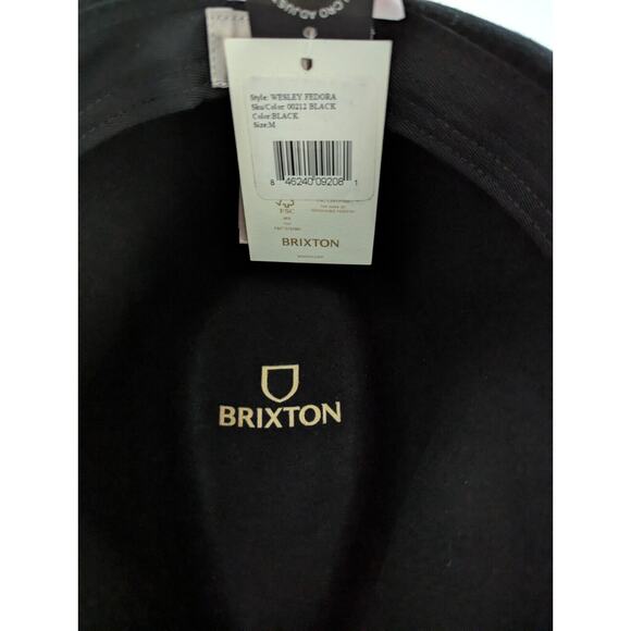Brixton Black Wesley Fedora Hat Women's Size Medium - Picture 10 of 11